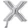 Balon micro folie litera X argintie - 18cm, Radar 07439
