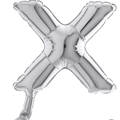 Balon Micro Folie litera X argintie - 18cm, Radar GB07439S