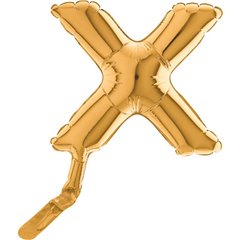 Balon micro folie litera X aurie - 18cm, Radar 07432