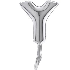 Balon micro folie litera Y argintie - 18cm, Radar 07449