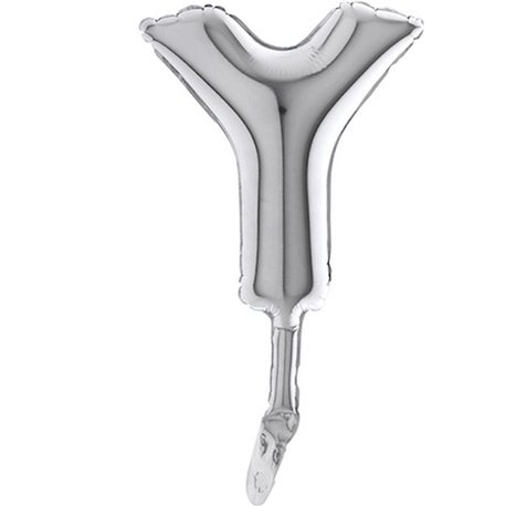 Balon Micro Folie litera Y argintie - 18cm, Radar GB07449S