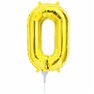 Balon folie cifra 0 auriu - 41cm, Northstar Balloons 00557