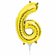 Balon folie cifra 6 auriu - 41cm, Amscan 33087