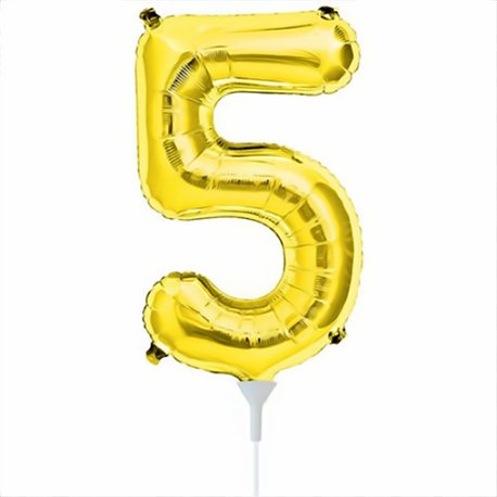 Baloane Folie cu Cifre 0-9 Gold - 16"/41 cm, Northstar Balloons, 1 buc