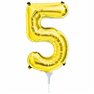 Baloane Folie cu Cifre 0-9 Gold - 16"/41 cm, Northstar Balloons, 1 buc