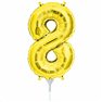 Balon folie cifra 8 auriu - 41cm, Amscan 33091