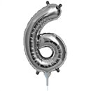 Baloane Folie cu Cifre 0-9 Silver - 16"/41cm, Northstar Balloons, 1 buc
