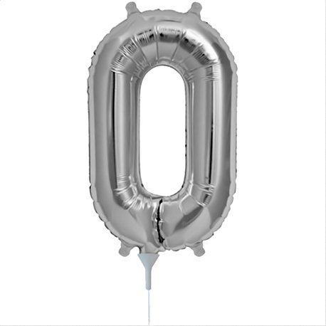 Baloane Folie cu Cifre 0-9 Silver - 16"/41cm, Northstar Balloons, 1 buc