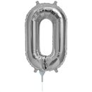 Baloane Folie cu Cifre 0-9 Silver - 16"/41cm, Northstar Balloons, 1 buc