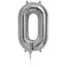 Balon folie cifra 0 argintiu - 41cm, Amscan 33074