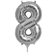 Balon folie cifra 8 argintiu - 41cm, Amscan 33090
