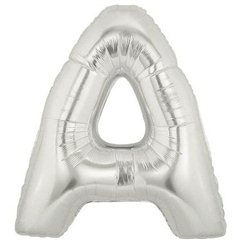 34"/86 cm Silver Letter A Shaped Foil Balloon, Northstar Balloons 00196