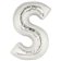 Balon folie mare litera S argintiu - 86cm, Northstar Balloons 00214