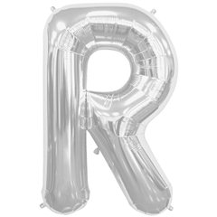 Balon folie mare litera R argintiu - 86 cm, Amscan 32981