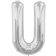 Balon folie mare litera U argintiu - 86cm, Northstar Balloons 00216