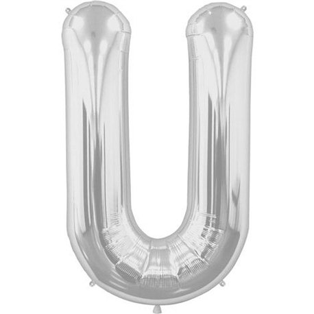 Baloane Folie Mari cu Litere A-Z Argintii, 86 cm / 34", Northstar Balloons, 1 buc