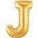 Balon folie mare litera J auriu - 86cm, Northstar Balloons 00257