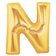 Balon folie mare litera N auriu - 86cm, Amscan 32974