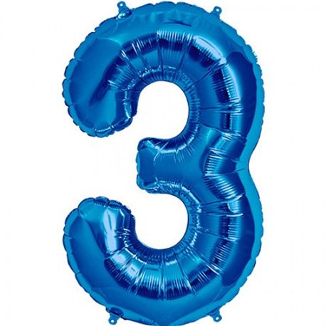 Baloane Folie Mari cu Cifre 0-9 Blue - 34"/86cm, Northstar Balloons, 1 buc
