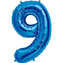 Balon folie cifra 9 albastru - 86 cm, Radar 28297
