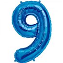 Baloane Folie Mari cu Cifre 0-9 Blue - 34"/86cm, Northstar Balloons, 1 buc