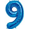 Baloane Folie Mari cu Cifre 0-9 Blue - 34"/86cm, Northstar Balloons, 1 buc