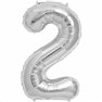 Baloane Folie Mari cu Cifre 0-9 Silver - 34"/86cm, Northstar Balloons, 1 buc