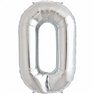 Baloane Folie Mari cu Cifre 0-9 Silver - 34"/86cm, Northstar Balloons, 1 buc