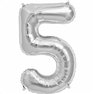 Baloane Folie Mari cu Cifre 0-9 Silver - 34"/86cm, Northstar Balloons, 1 buc