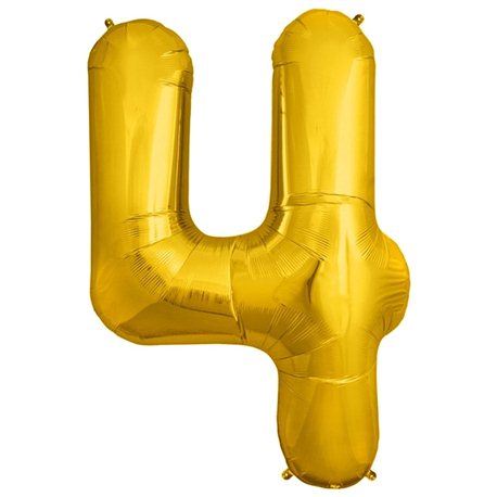 Baloane Folie Mari cu Cifre 0-9 Gold - 34"/86cm, Northstar Balloons, 1 buc