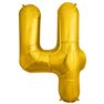 Balon folie cifra 4 auriu - 86 cm, Radar 28250