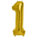 Baloane Folie Mari cu Cifre 0-9 Gold - 34"/86cm, Northstar Balloons, 1 buc