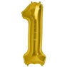 Baloane Folie Mari cu Cifre 0-9 Gold - 34"/86cm, Northstar Balloons, 1 buc