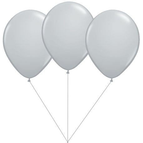 Buchet din 3 baloane latex silver cu heliu, Gemar BB.G90.SILVER