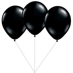 Buchet din 3 baloane latex negre cu heliu, Gemar BB.G90.BLACK