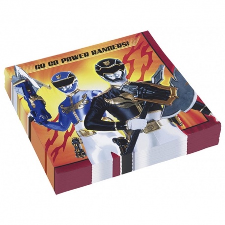 Servetele de masa pentru petrecere copii - Power Rangers, 33 cm, Amscan 552535, Set 20 buc
