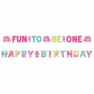 Banner decorativ roz pentru petrecere "Fun to be one", Amscan 120117