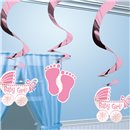 Serpentine decorative botez fetita, Amscan 679656, Set 5 bucati