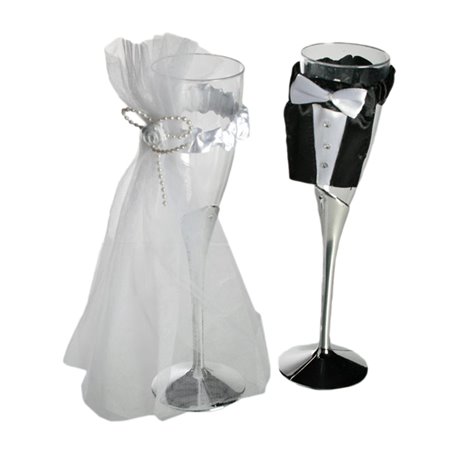 Pahare sampanie de nunta - 22 cm, Radar 719161, Set 2 buc