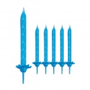 Lumanari aniversare pentru tort spiralate albastre, Radar 51147, Set 24 buc