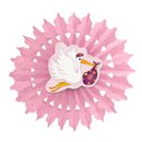 Rozeta decorativa din hartie pentru botez fetita - 50cm, Radar 545.52