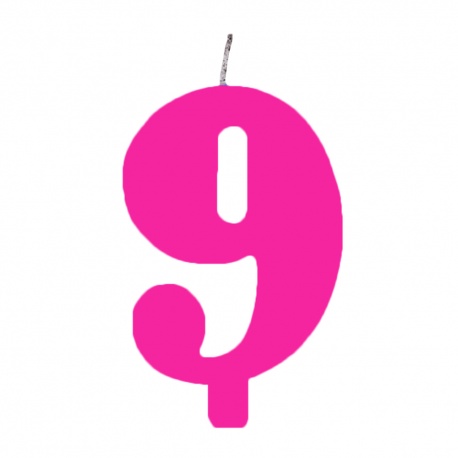 Lumanare aniversara pentru tort, Cifra 9, Roz, Radar 50909, 1 buc