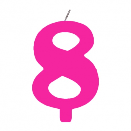 Lumanare aniversara pentru tort, Cifra 8, Roz, Radar 50908, 1 buc