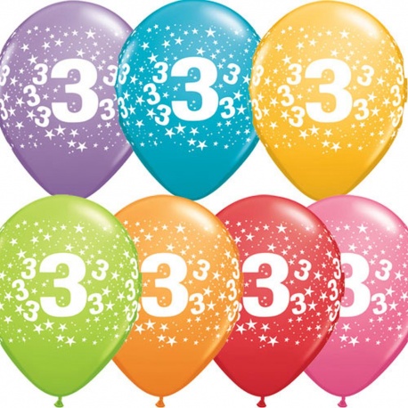 Baloane latex 10" inscriptionate Cifra 1 Asortate, Radar GI90.LMA