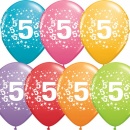Baloane latex 10" inscriptionate Cifra 5 Asortate, Radar GI90.LMA