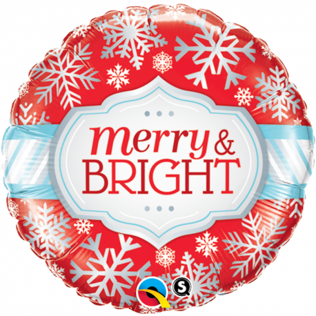 Folie 45 cm "Merry & Bright", Qualatex 18945
