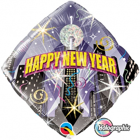 Folie 45 cm " Happy New Year ", Qualatex 54149