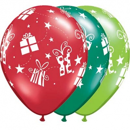 Baloane latex 11" inscriptionate  Cutii Cadouri, Qualatex 60126