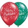 Baloane latex 11" inscriptionate, Merry Christmas, Qualatex, 14610
