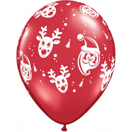 Baloane latex Om de Zapada, Mos Craciun & Pinguin, Qualatex 21605, Set 6 buc